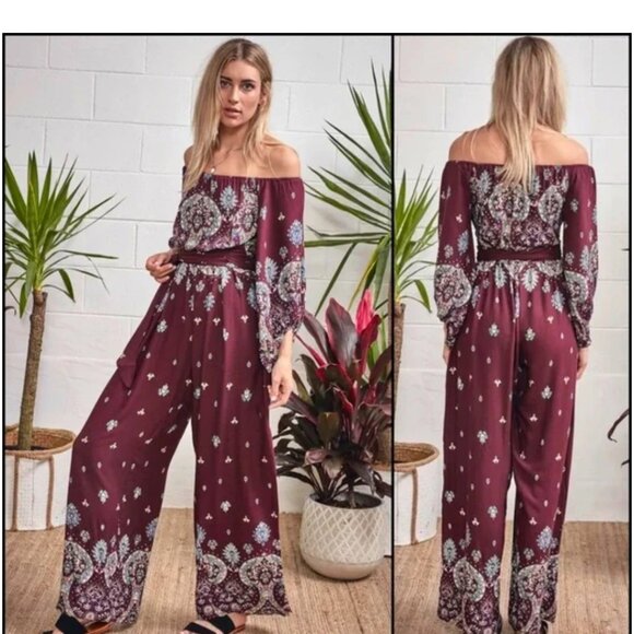 JAASE Maroon Floral Jumper - Picture 1 of 3